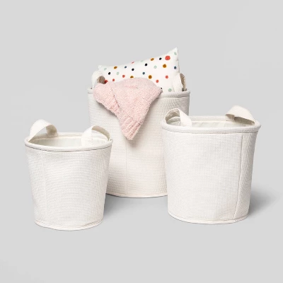 Waffle Kids' Storage Basket Cream - Pillowfort™ - Image 4