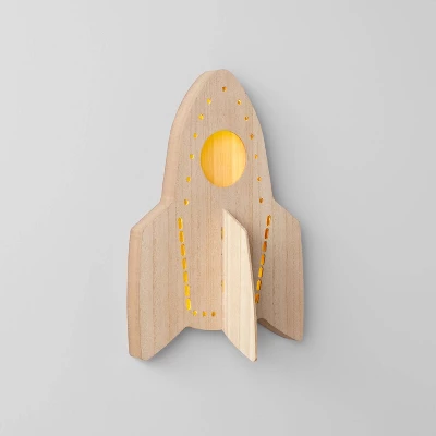 Rocket Wood Lit Kids' Wall Decor - Pillowfort™ - Image 3