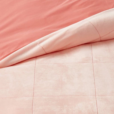 Kids' Duvet Windowpane Velvet Pink - Pillowfort™ - Image 2