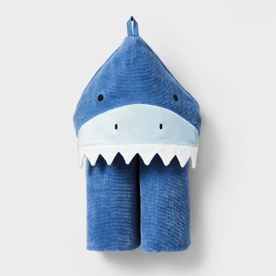 25"x50" Shark Kids' Hooded Towel - Pillowfort™ - Image 3