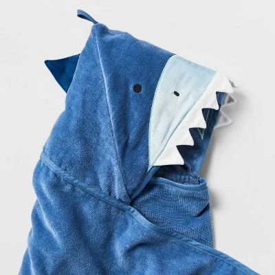 25"x50" Shark Kids' Hooded Towel - Pillowfort™ - Image 2