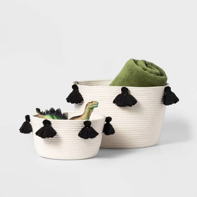 Kids' Coiled Rope Basket With Tassels - Pillowfort™ - Image 3