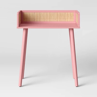 Rattan And Wood Kids' Desk Pink - Pillowfort™ - Image 2