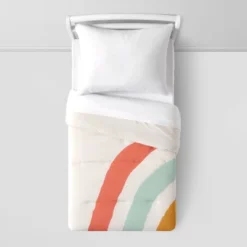Toddler Placed Rainbow Print Kids' Comforter - Pillowfort™