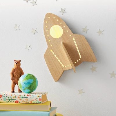 Rocket Wood Lit Kids' Wall Decor - Pillowfort™ - Image 5