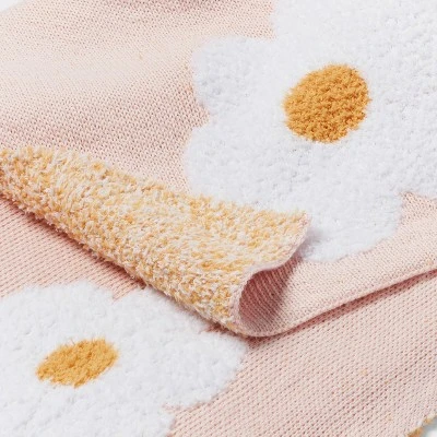 48"x58" Knit Kids' Throw Daisy Pink - Pillowfort™ - Image 3